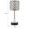 Dany 24 Inch Table Lamp with Crystal Drum Shade Black Metal Antique Brass By Casagear Home BM308916