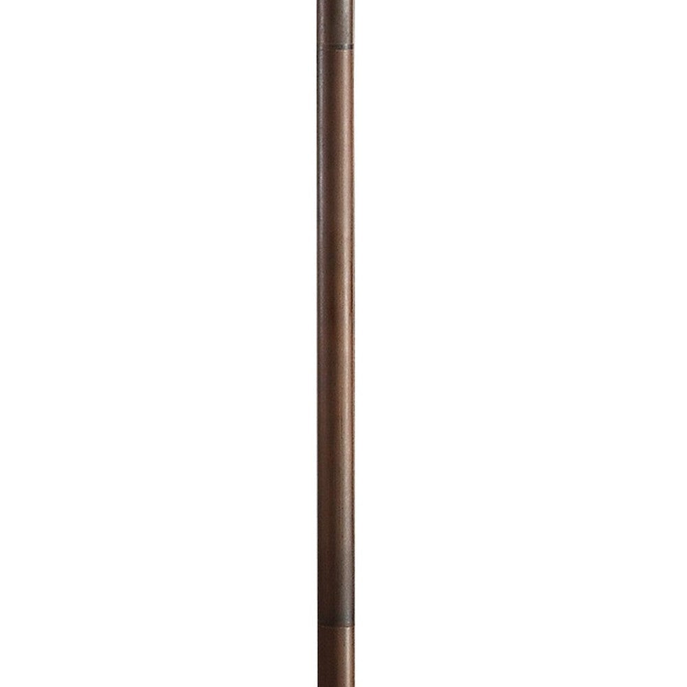 60 Inch Floor Lamp with Crystal Drum Shade Metal Base Antique Bronze By Casagear Home BM308918