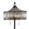 60 Inch Floor Lamp Crystal Shade Double Chain Metal Antique Bronze By Casagear Home BM308919