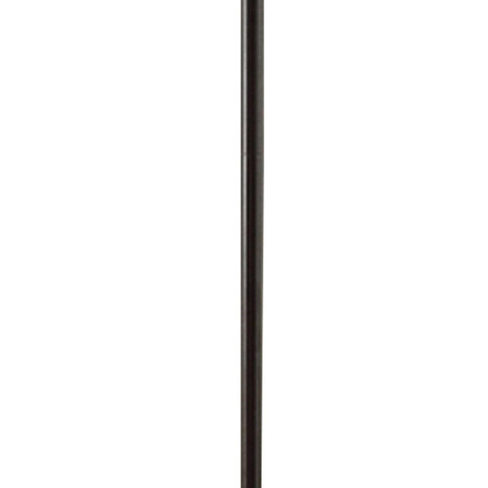 60 Inch Floor Lamp Crystal Shade Double Chain Metal Antique Bronze By Casagear Home BM308919