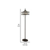 60 Inch Floor Lamp Crystal Shade Double Chain Metal Antique Bronze By Casagear Home BM308919