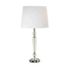 24 Inch Table Lamp Set of 2 with Glass Stands Metal Base Clear Finish By Casagear Home BM308920