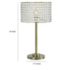 25 Inch Table Lamp with Round Crystal Drum Shade Metal Antique Brass By Casagear Home BM308925