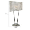 27 Inch Table Lamp Asymmetrical Crystal Shade Dimmer Switch Metal Finish By Casagear Home BM308926