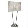 27 Inch Table Lamp, Asymmetrical Crystal Shade, Dimmer Switch, Metal Finish By Casagear Home