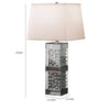 26 Inch Table Lamp Empire Shade Crystal Glass Stand Clear Finish By Casagear Home BM308927