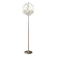 Shine 61 Inch Floor Lamp, Chandelier Style, Crystal and Metal, Chrome By Casagear Home