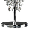 Cara 27 Inch Table Lamp Hanging Drop Design Crystal and Metal Chrome By Casagear Home BM308932