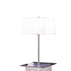 59 Inch Floor Lamp with Glass Tabletop Crystal Stand Metal Clear By Casagear Home BM308935