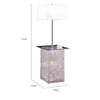 59 Inch Floor Lamp with Glass Tabletop Crystal Stand Metal Clear By Casagear Home BM308935