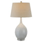 32 Inch Table Lamp Empire Shade Ceramic Stand Crackle White Finish By Casagear Home BM308937