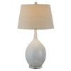 32 Inch Table Lamp Empire Shade Ceramic Stand Crackle White Finish By Casagear Home BM308937