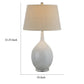 32 Inch Table Lamp Empire Shade Ceramic Stand Crackle White Finish By Casagear Home BM308937