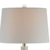 28 Inch Table Lamp with Clean Lines Empire Shade Ceramic Teal Blue By Casagear Home BM308938