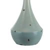 28 Inch Table Lamp with Clean Lines Empire Shade Ceramic Teal Blue By Casagear Home BM308938