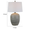 28 Inch Table Lamp Lined Design Empire Shade Ceramic Beige Taupe By Casagear Home BM308939