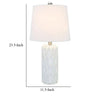 24 Inch Table Lamp Textured Stand Set of 2 Ceramic Snow White Finish By Casagear Home BM308940