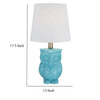 18 Inch Table Lamp with Owl Stand Set of 2 Ceramic Aqua Haze Finish By Casagear Home BM308941