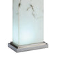 29 Inch Table Lamp White Marble Stand Rectangular Shade Metal Base By Casagear Home BM308945