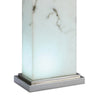 29 Inch Table Lamp White Marble Stand Rectangular Shade Metal Base By Casagear Home BM308945