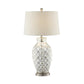 30 Inch Table Lamp with Diamond Textured Base, Set of 2, Glass, Clear By Casagear Home