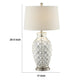 30 Inch Table Lamp with Diamond Textured Base Set of 2 Glass Clear By Casagear Home BM308948