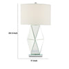 30 Inch Table Lamp Geometric Mirrored Base Set of 2 Glass Clear By Casagear Home BM308949