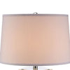 Axie 28 Inch Table Lamp Glass Stand Empire Shade Metal Nickel Finish By Casagear Home BM308953