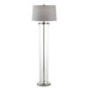 Axie 60 Inch Floor Lamp Clear Glass Stand Empire Shade Metal Nickel By Casagear Home BM308954