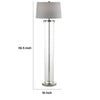 Axie 60 Inch Floor Lamp Clear Glass Stand Empire Shade Metal Nickel By Casagear Home BM308954