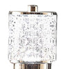 Siri 19 Inch Table Lamp with LED Glass Shade Metal Base Nickel Finish By Casagear Home BM308957