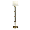 Kria 60 Inch Floor Lamp, Clear Glass Stand, Metal Bands, Antique Brass By Casagear Home