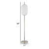 Aimy 58 Inch Floor Lamp LED Glass Shade Metal Chrome and White Finish By Casagear Home BM308965