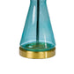 Elma 24 Inch Table Lamp Set of 2 Hourglass Stand Gold Trim Glass Blue By Casagear Home BM308966