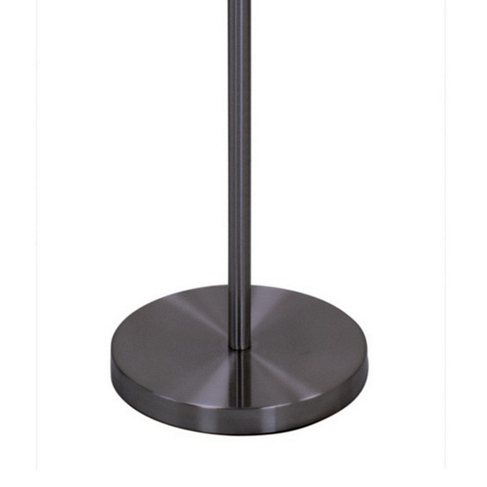 Febe 65 Inch Floor Lamp Large Bulb Shade Glass Metal Black Nickel By Casagear Home BM308972