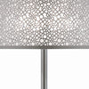 27 Inch Table Lamp with Metal and Fabric Shade Sleek Chrome Finish By Casagear Home BM308973