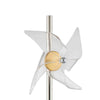 29 Inch Table Lamp LED Pinwheel Shades Metal Acrylic Sand Chrome By Casagear Home BM308974