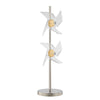 29 Inch Table Lamp, LED Pinwheel Shades, Metal, Acrylic, Sand Chrome 
 By Casagear Home