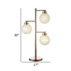 Fern 30 Inch Table Lamp with 3 Crystal Orb Shades Metal Sand Chrome By Casagear Home BM308975