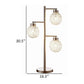 Fern 31 Inch Table Lamp with 3 Orb Shades Metal Sand Chrome Finish By Casagear Home BM308976