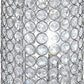 21 Inch Table Lamp Crystal Stand Open-Top Design Silver Finished Metal By Casagear Home BM308981