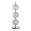 26 Inch Table Lamp with 3 Crystal Rounds Shades, Sand Chrome Finished Metal By Casagear Home