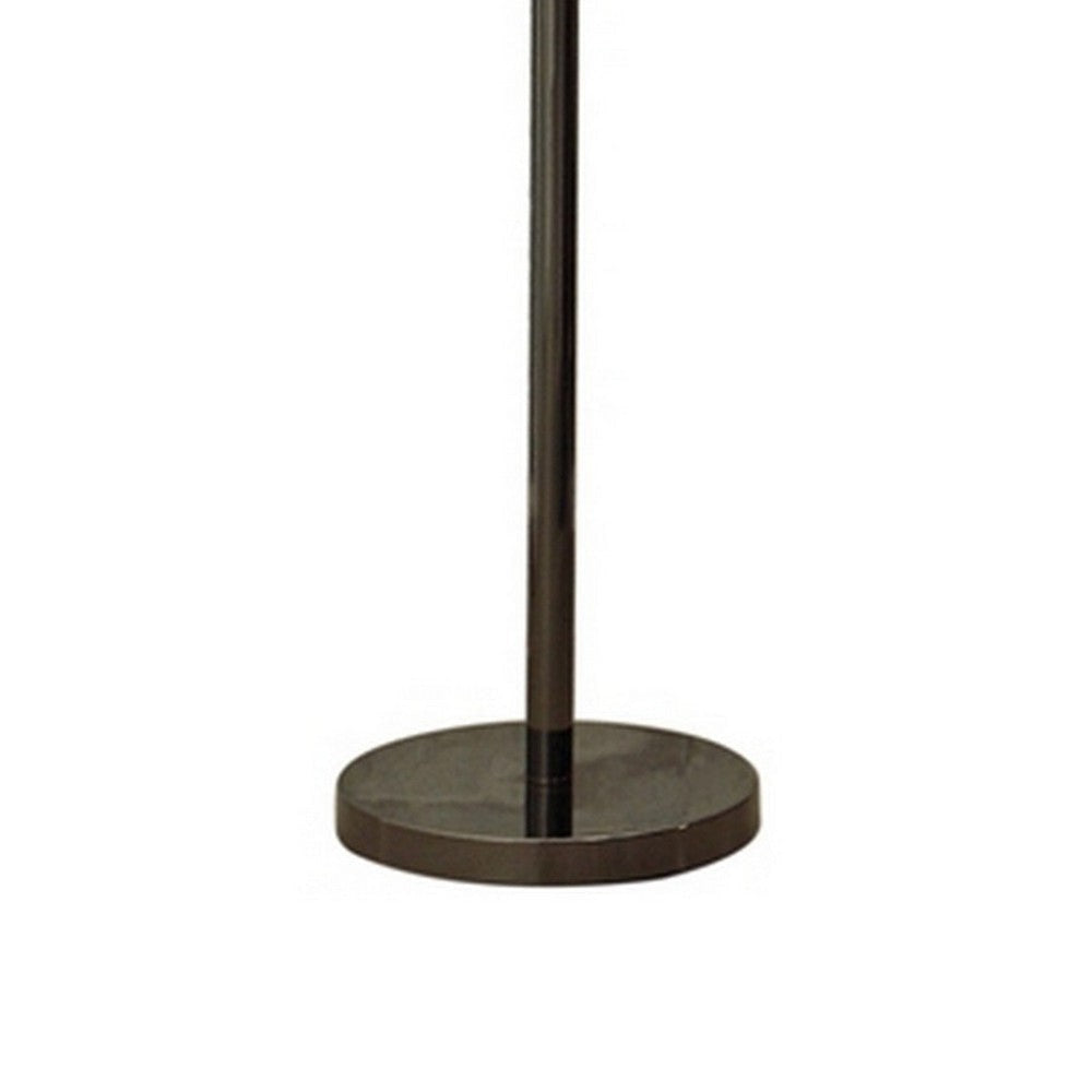 Hana 61 Inch Floor Lamp Modern Crystal Glass Shade Metal Black Nickel By Casagear Home BM308987