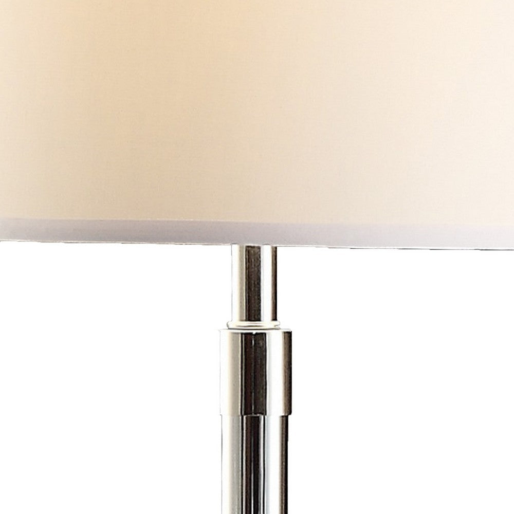 28 Inch Table Lamp Set of 2 Empire Fabric Shade Modern Nickel Base By Casagear Home BM308993