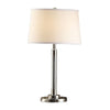 28 Inch Table Lamp Set of 2, Empire Fabric Shade, Modern Nickel Base By Casagear Home