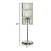 13 Inch Table Lamp Set of 2 Drum Acrylic Shade Modern Chrome Base By Casagear Home BM308996