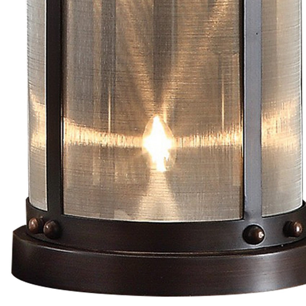 31 Inch Table Lamp Classic Drum Fabric Shade Modern Metal Base Bronze By Casagear Home BM308997