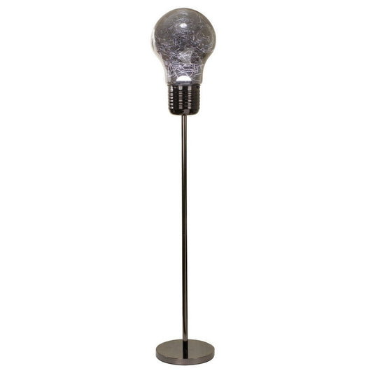 Zoom 66 Inch Floor Lamp, Globe Glass Shade in a Bulb Design, Dark Gray By Casagear Home