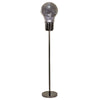 Zoom 66 Inch Floor Lamp, Globe Glass Shade in a Bulb Design, Dark Gray By Casagear Home