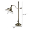 28 Inch Table Lamp Classic Cone Shape Metal Shade Antique Rustic Brass By Casagear Home BM309005